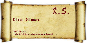 Kiss Simon névjegykártya
