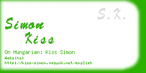 simon kiss business card